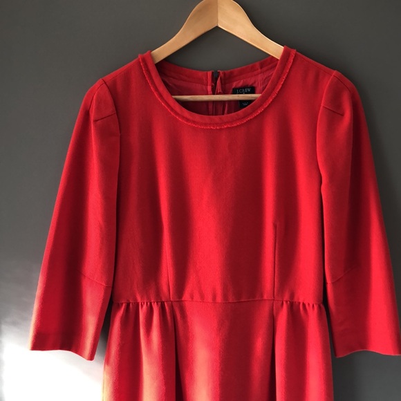 J. Crew Teddie Wool Blend Red Sheath Dress 6 - Picture 3 of 15